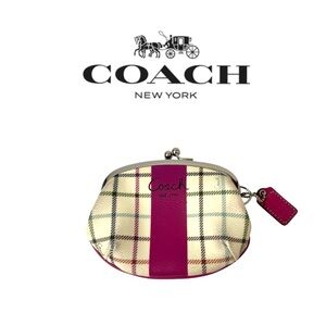 Y2K Vintage Authentic Coach Peyton
Tatterall Kisslock Coin Purse